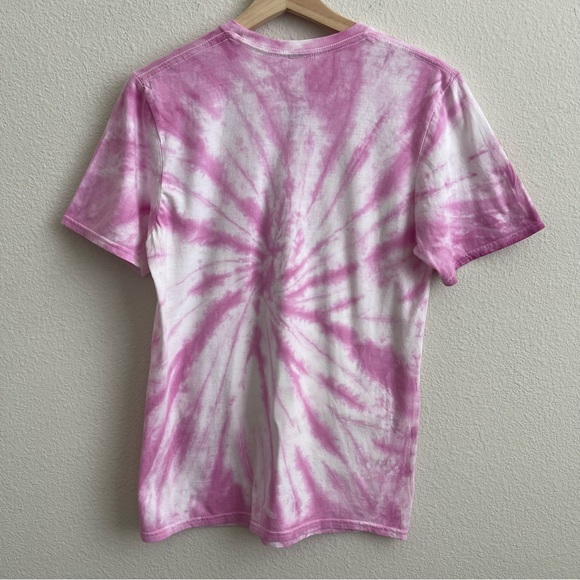 CHER Light Pink White Tie Dye Rainbow Crewneck Short Sleeve Graphic Tee - Picture 6 of 6